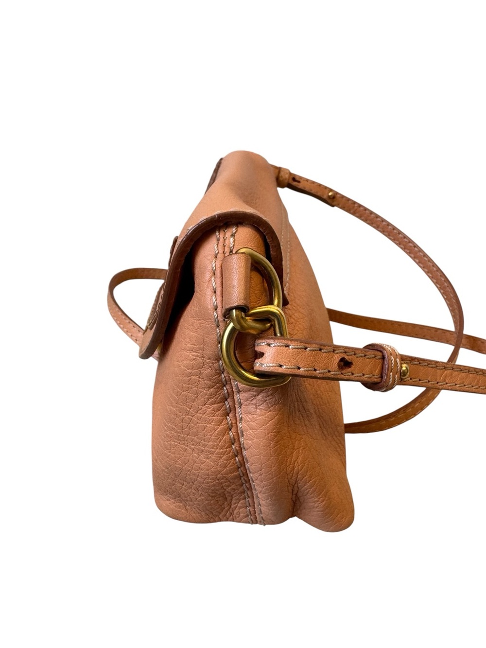 Chloe Apricot Pink Tan Brown  Leather Mini Marcie Crossbody Pouchette Bag Auth - Picture 4 of 14